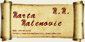 Marta Malenović vizit kartica